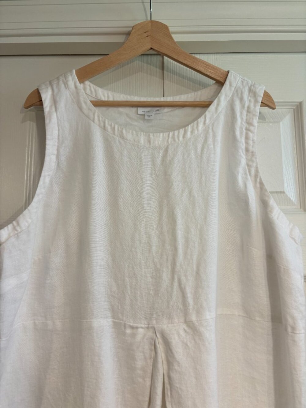 J. Jill Love Linen Shift Dress White Tan Casual Summer Dress Women's XL - Picture 4 of 6